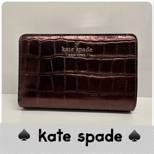 Kate Spade Madison Croc Embossed Medium Bifold Wallet